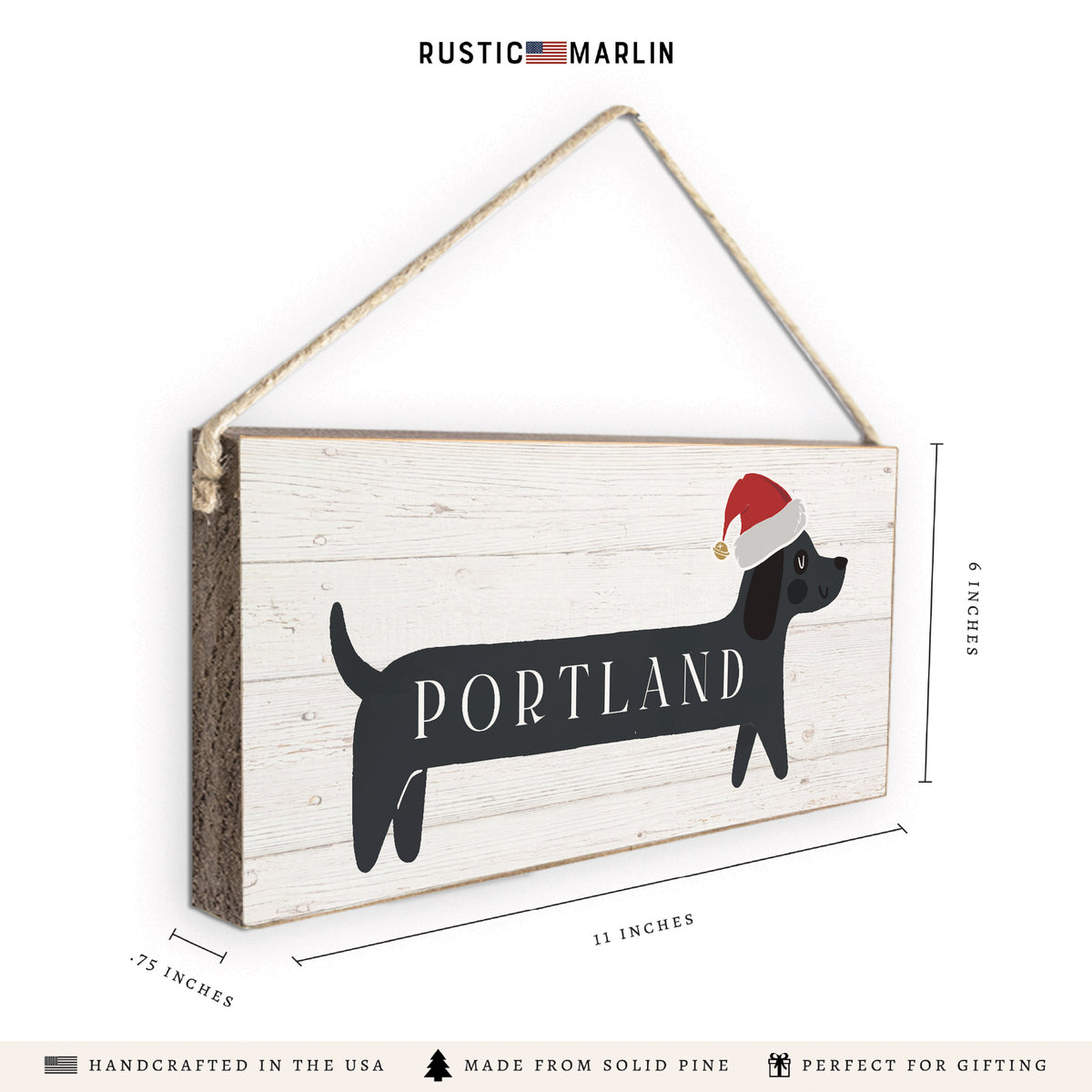 Holiday Dog Personalized Twine Sign