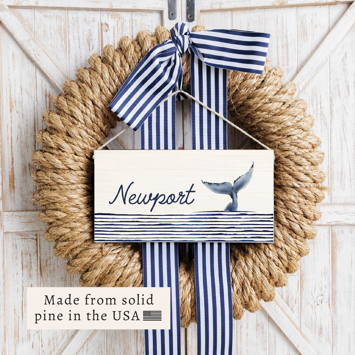 Whale Tail Personalized Twine Sign