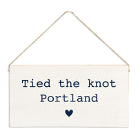 Tied The Knot Blue Personalized Twine Sign