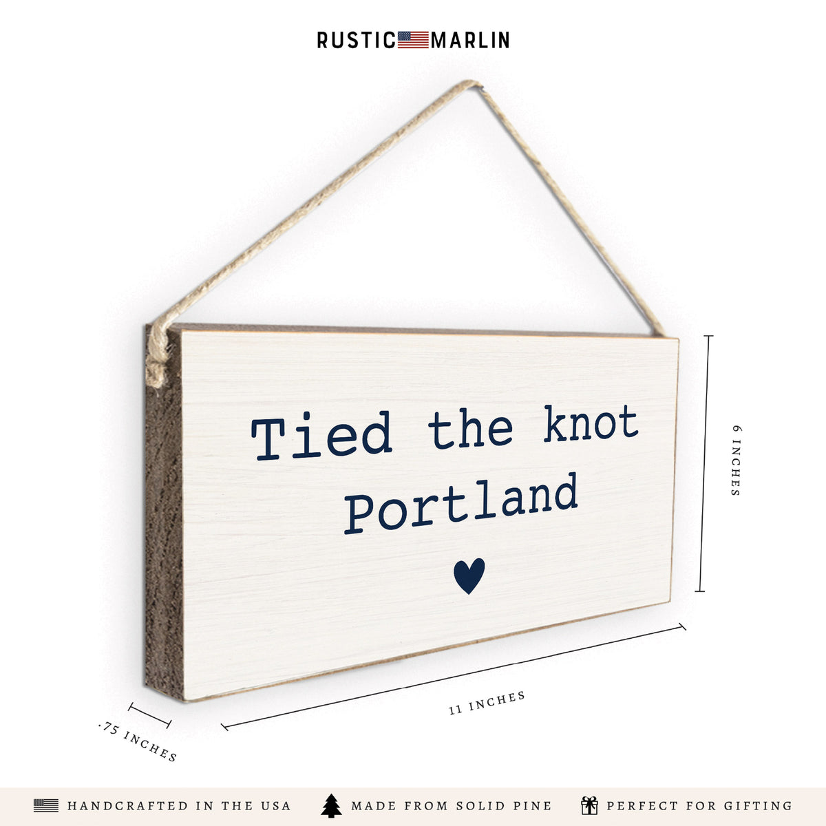 Tied The Knot Blue Personalized Twine Sign