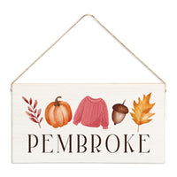 Fall Icons Personalized Twine Sign