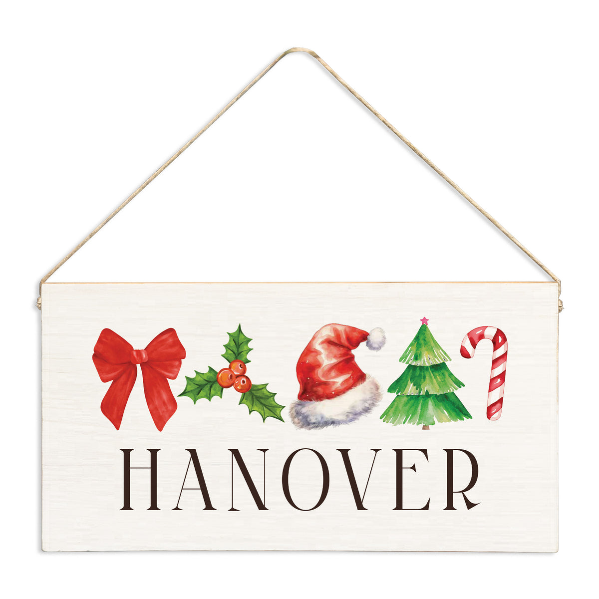 Christmas Icons Personalized Twine Sign