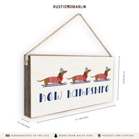 Dogs Skiing Personalized Twine Sign