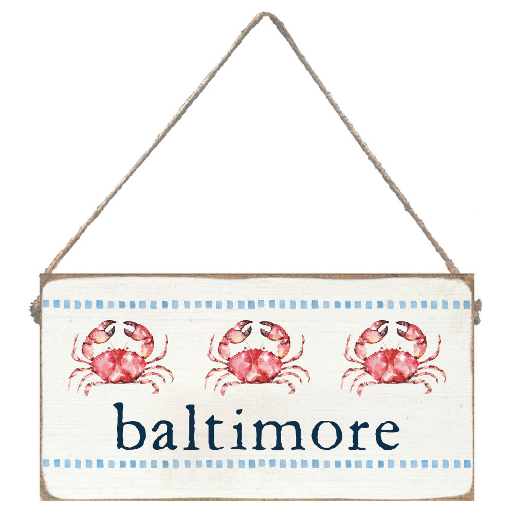 Stitched Crab Personalized Twine Sign