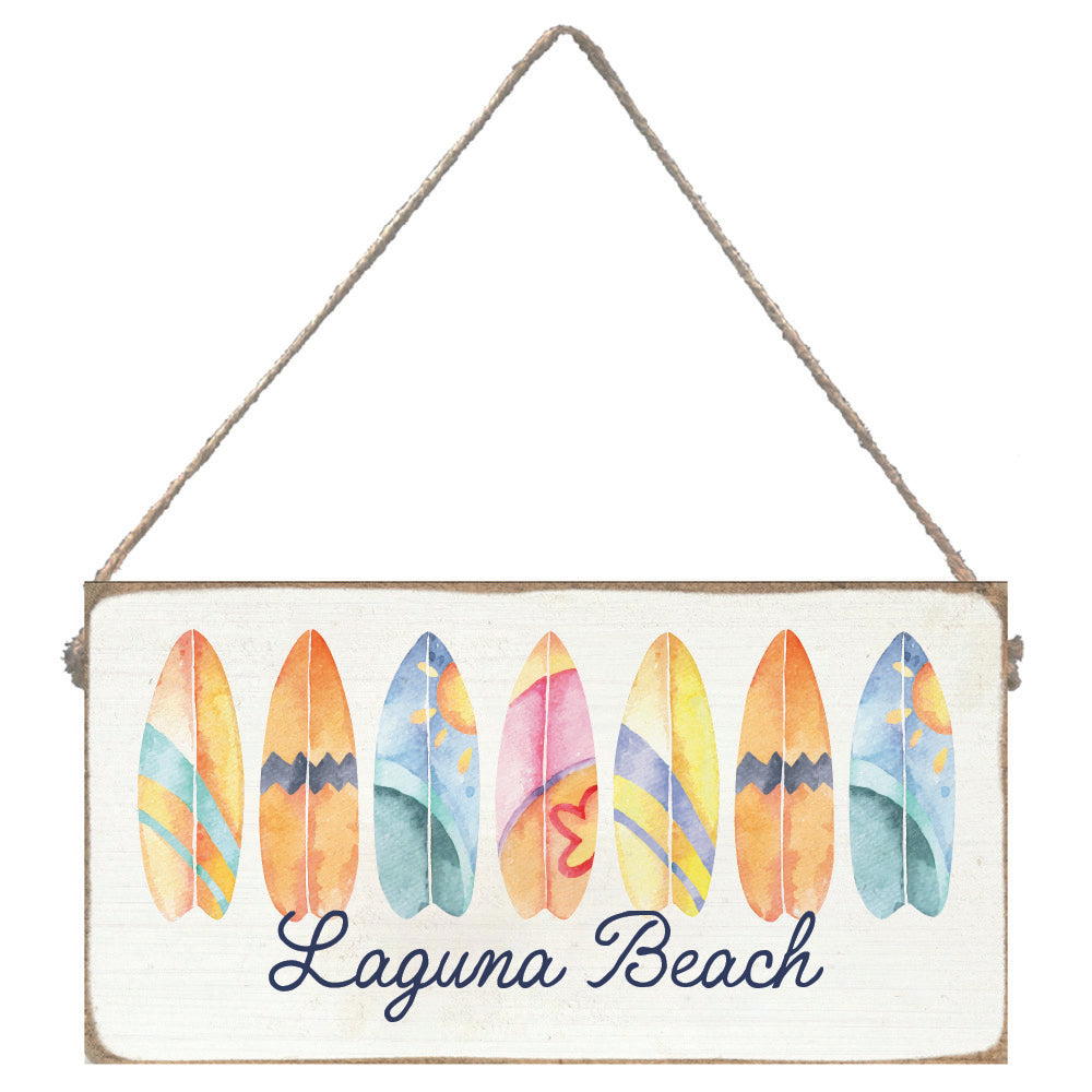 Welcome With Surf Board Personalized Canva Twine Sign