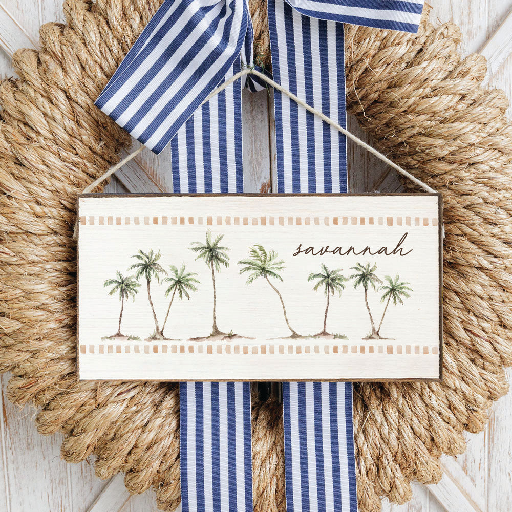 Palm Tree Personalized Twine Sign