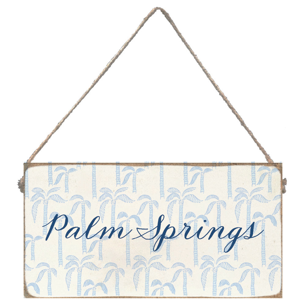 Coastal Palm Trees Personalized Twine Sign