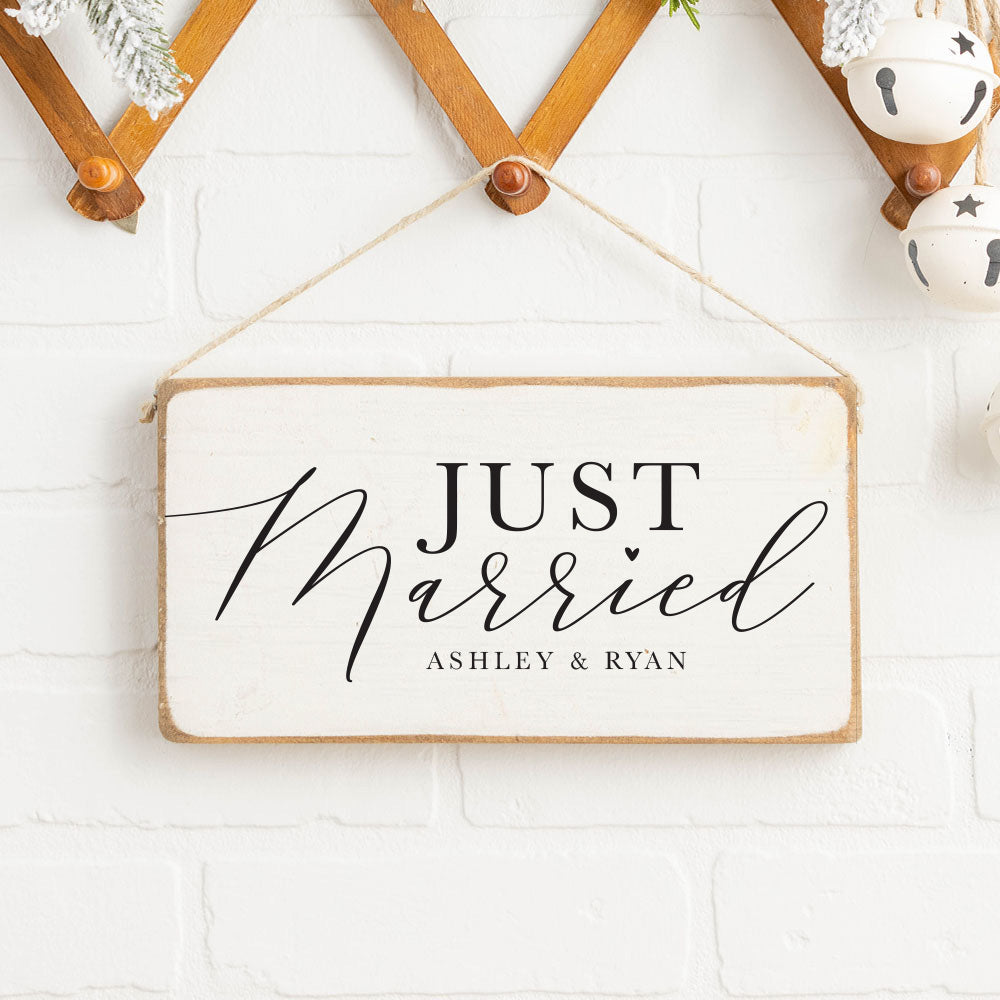 Just Married Personalized Twine Sign