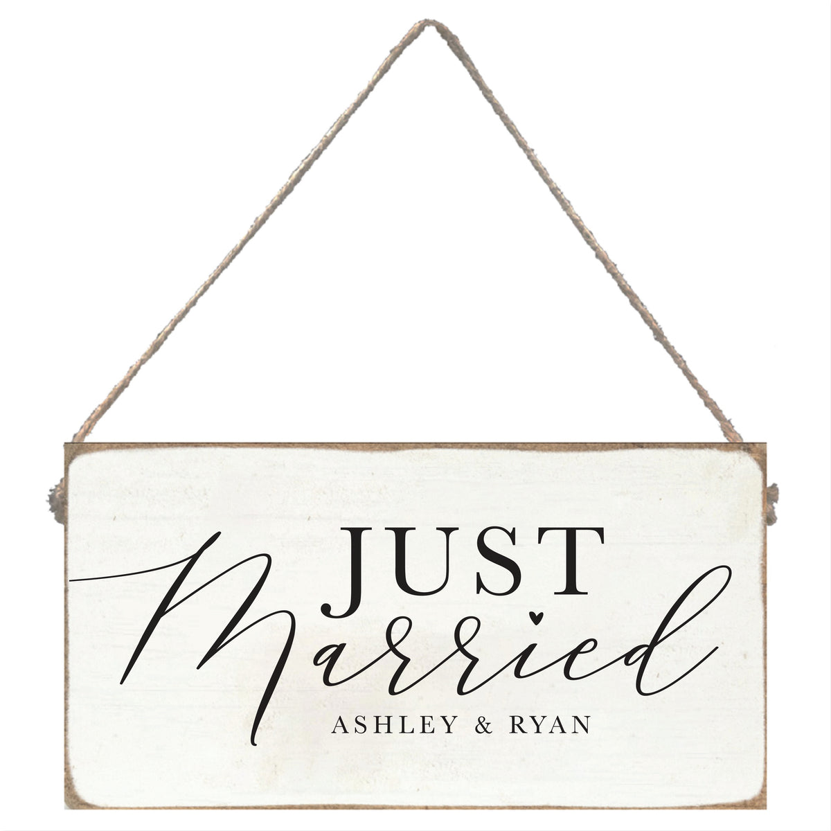 Just Married Personalized Twine Sign