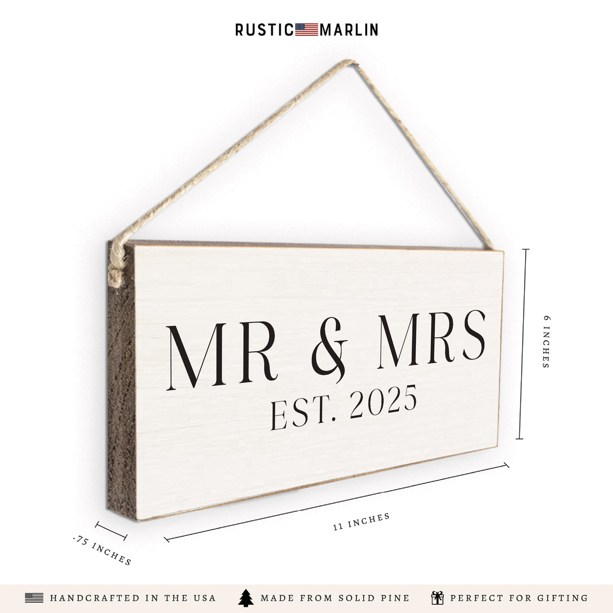 Mr & Mrs Personalized Twine Sign