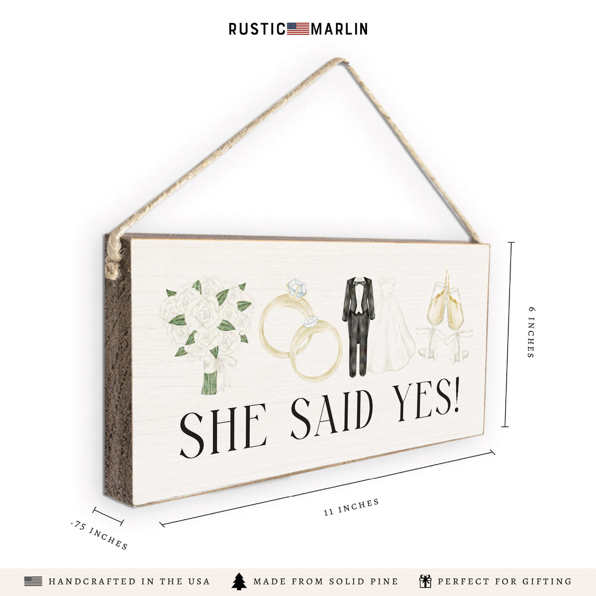 Wedding Icons Personalized Twine Sign