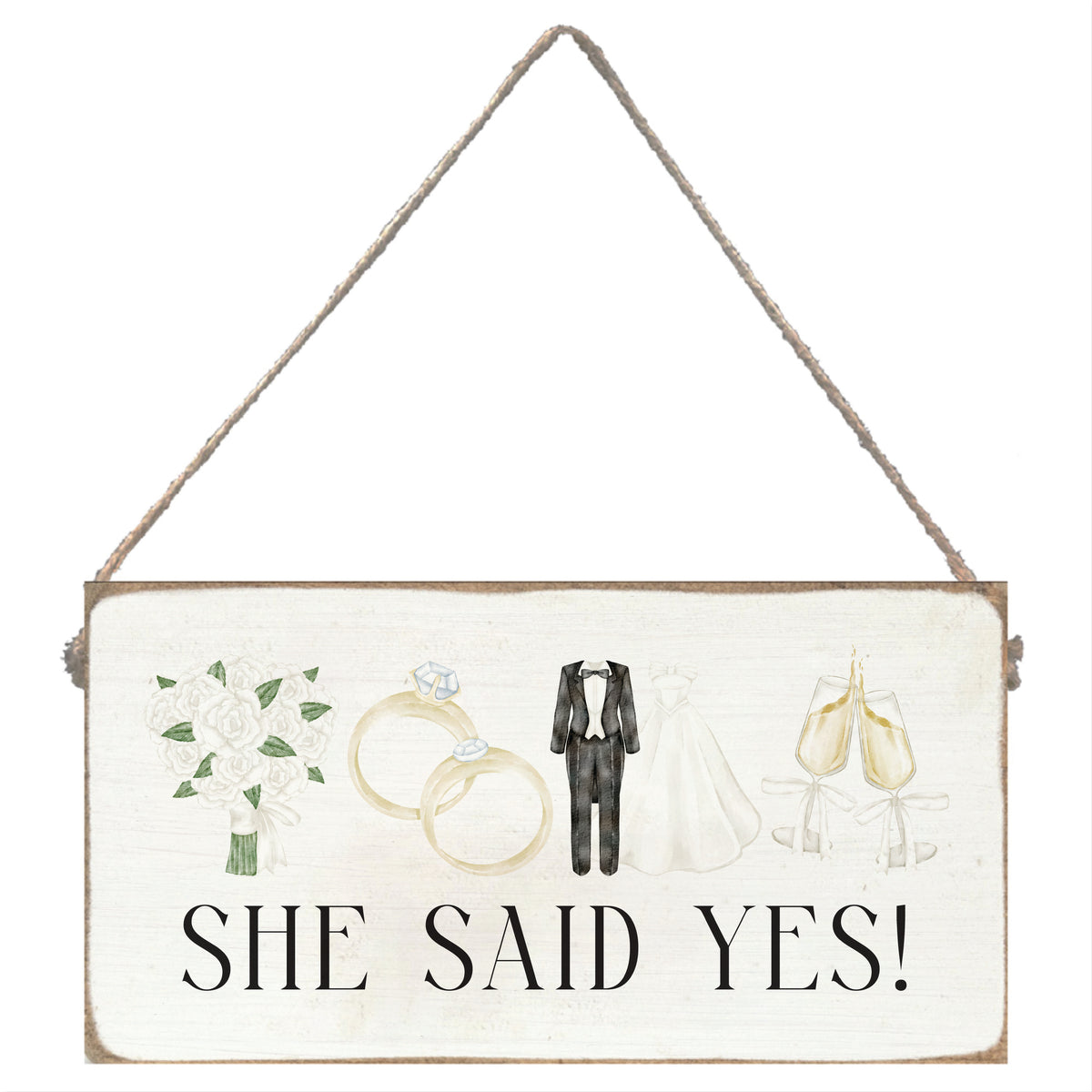 Wedding Icons Personalized Twine Sign