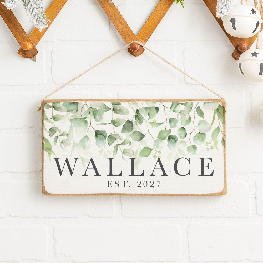 Eucalyptus Personalized Twine Sign