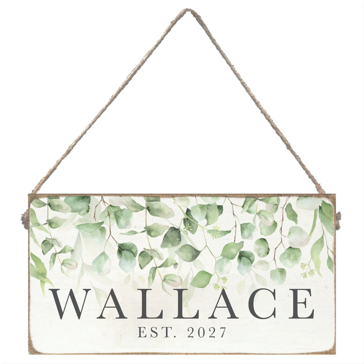 Eucalyptus Personalized Twine Sign