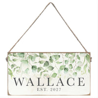 Eucalyptus Personalized Twine Sign