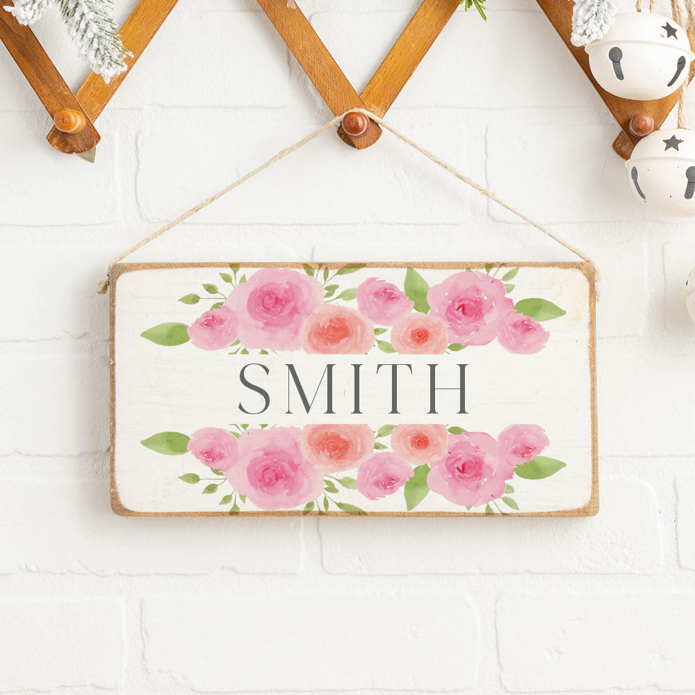 Roses Personalized Twine Sign