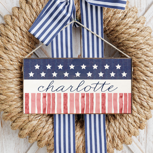 Star Spangled Personalized Twine Sign
