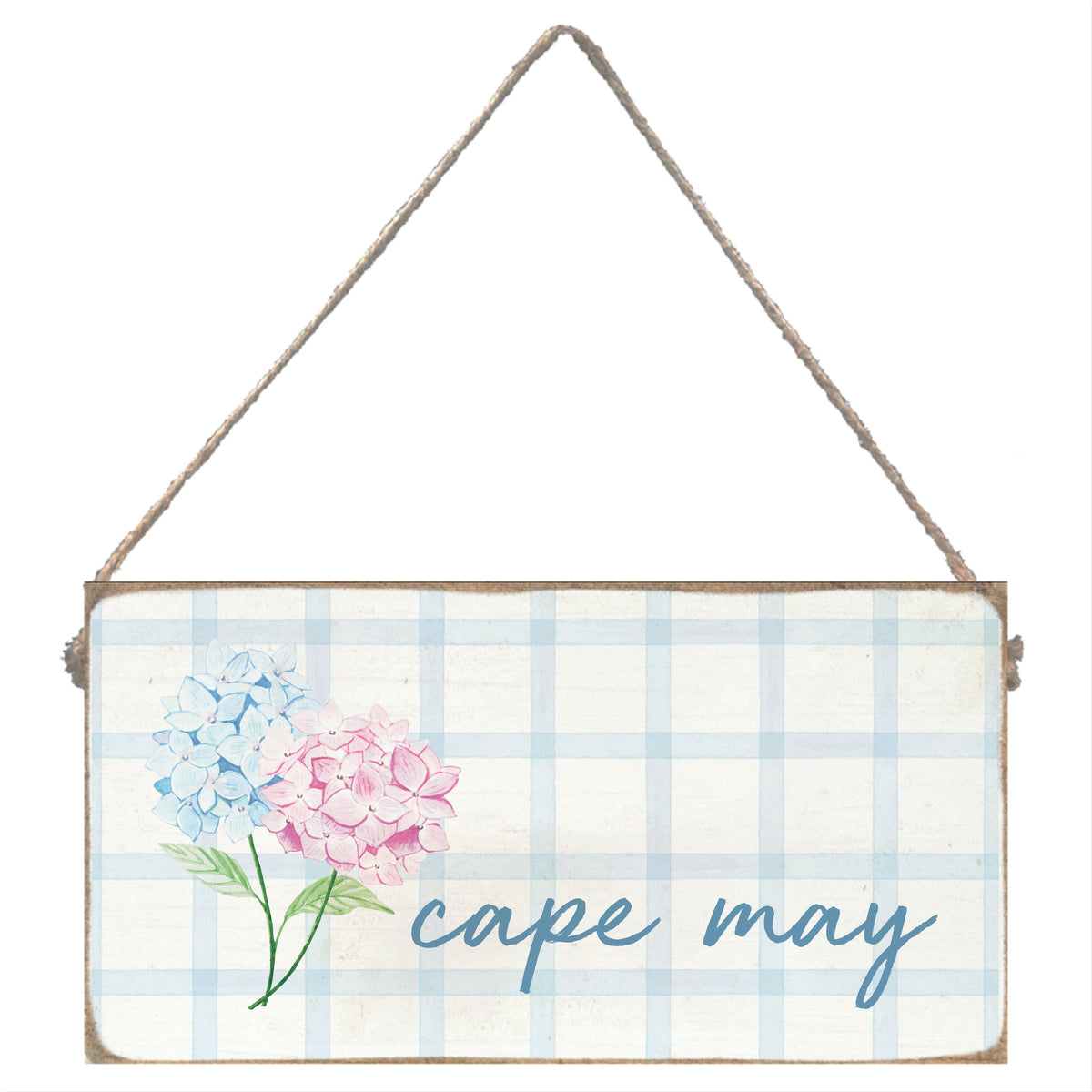 Pastel Hydrangeas Personalized Twine Sign