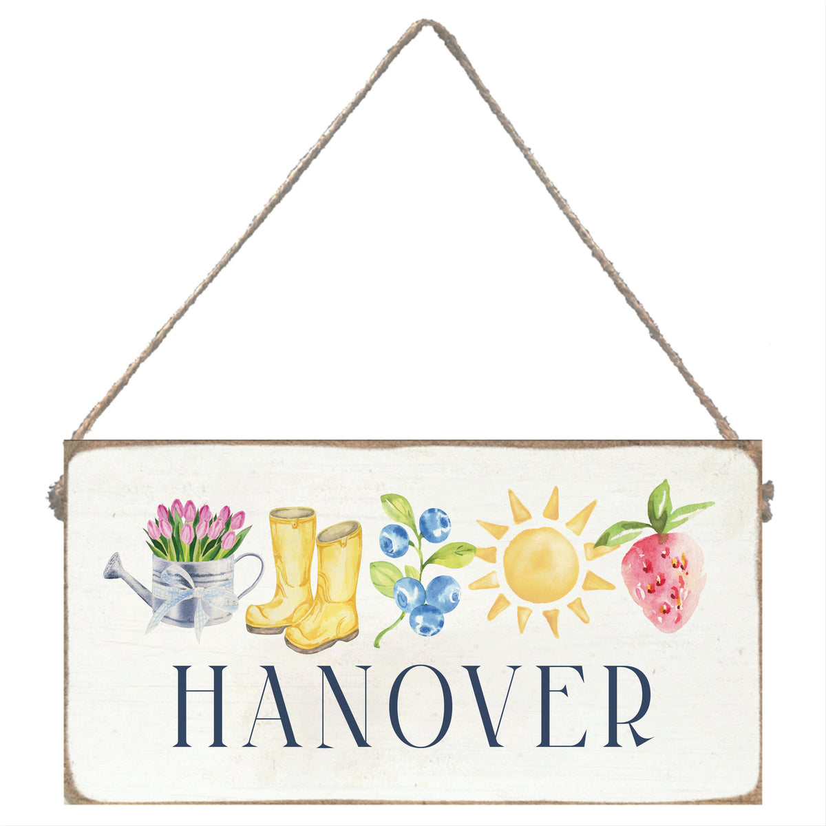 Spring Icons Personalized Twine Sign