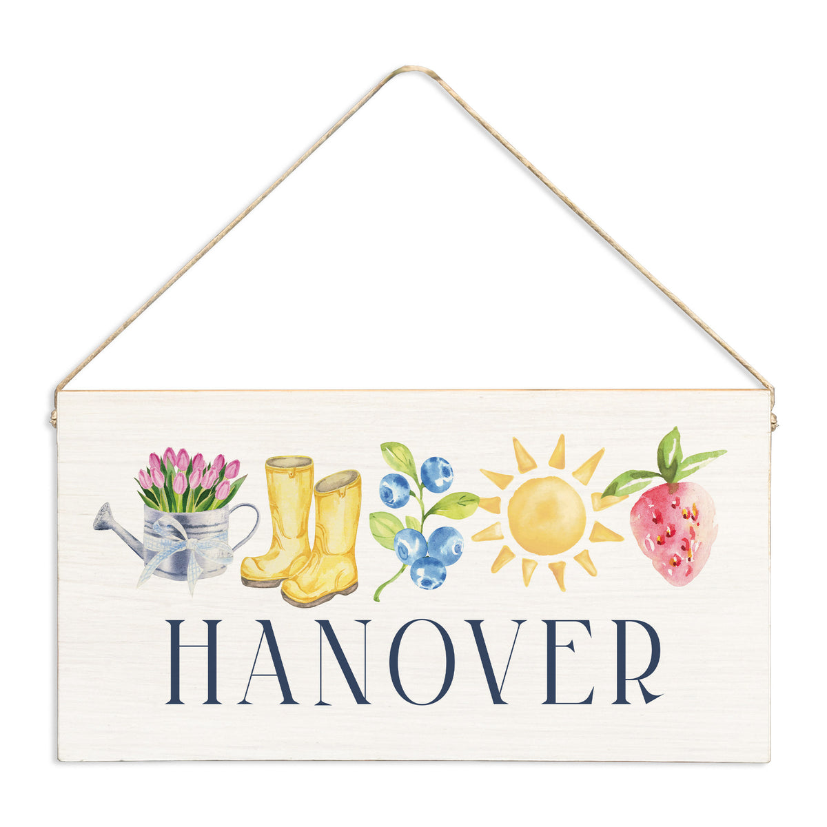 Spring Icons Personalized Twine Sign