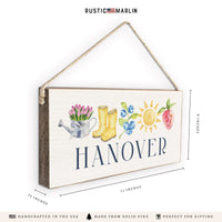 Spring Icons Personalized Twine Sign
