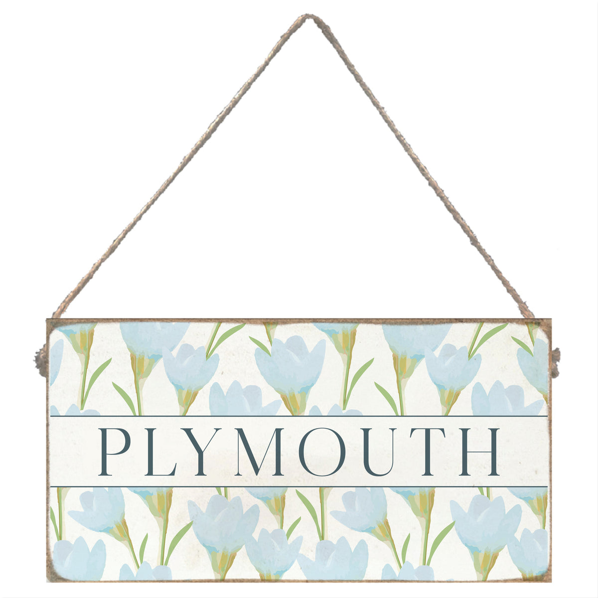 Blue Blossom Personalized Twine Sign