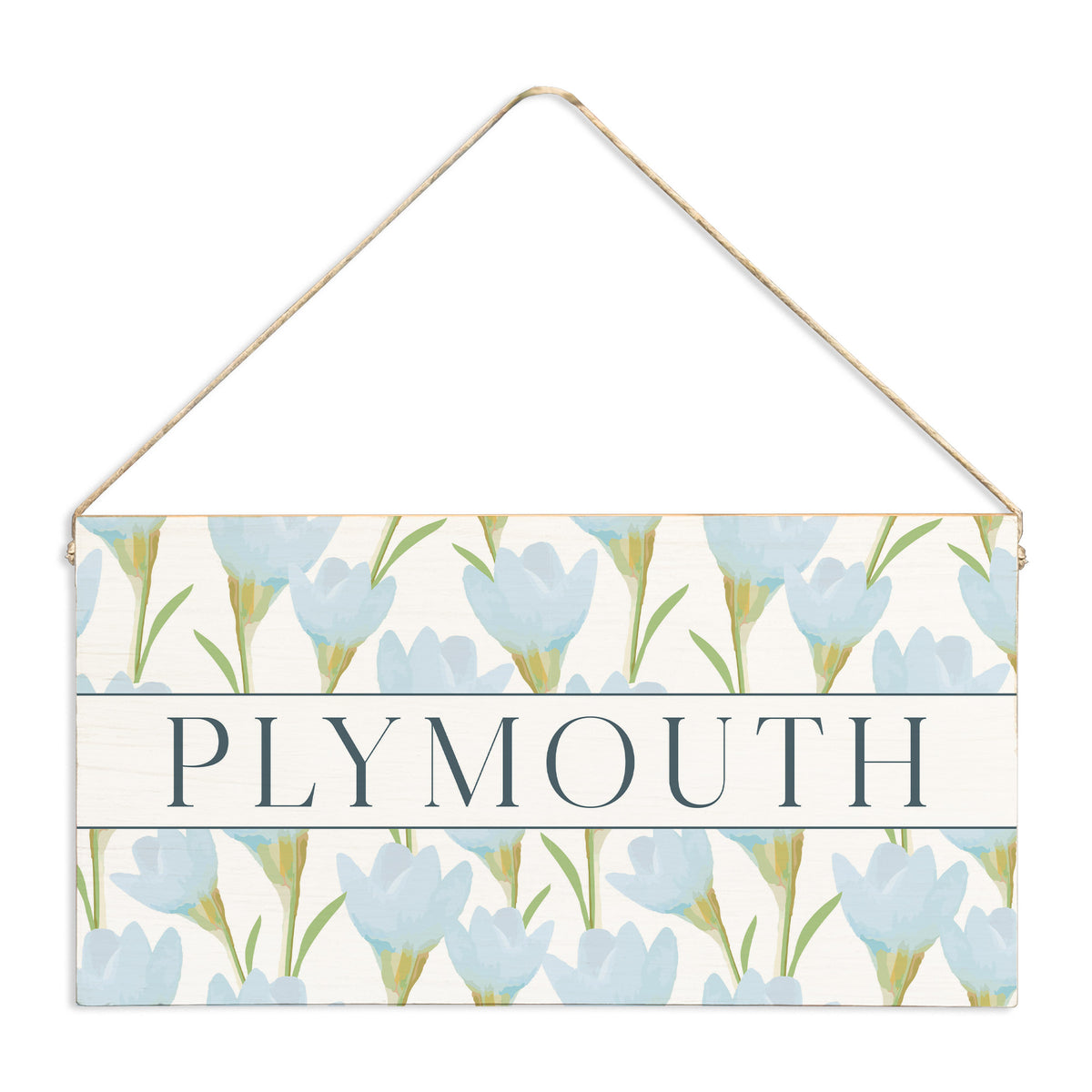 Blue Blossom Personalized Twine Sign