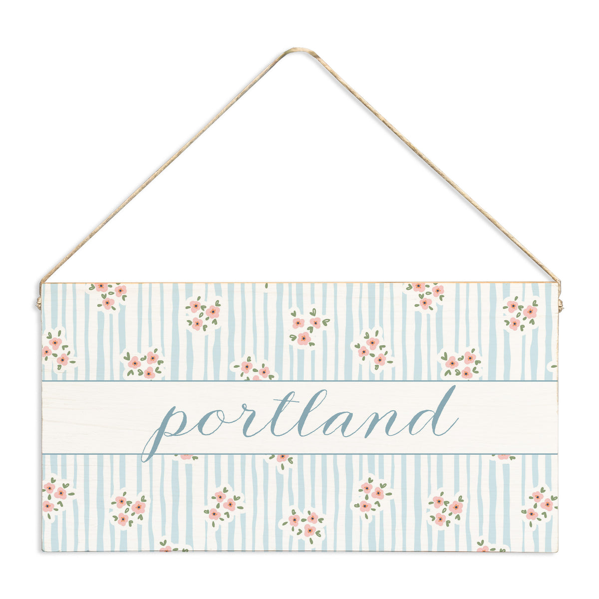 Blush Bloom Welcome Personalized Twine Sign
