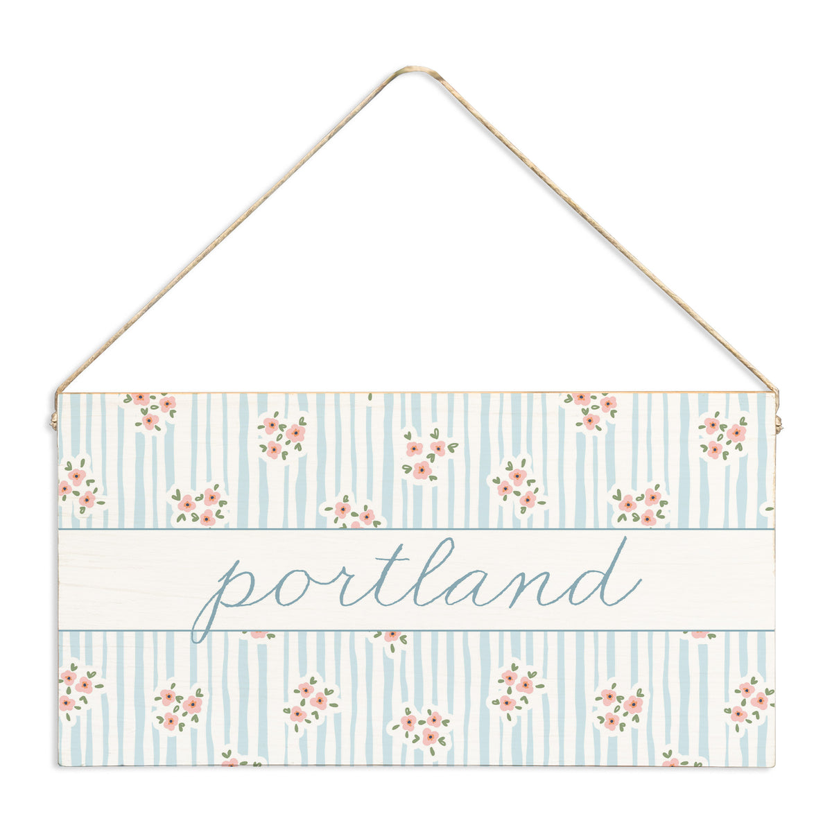 Blush Bloom Welcome Personalized Twine Sign