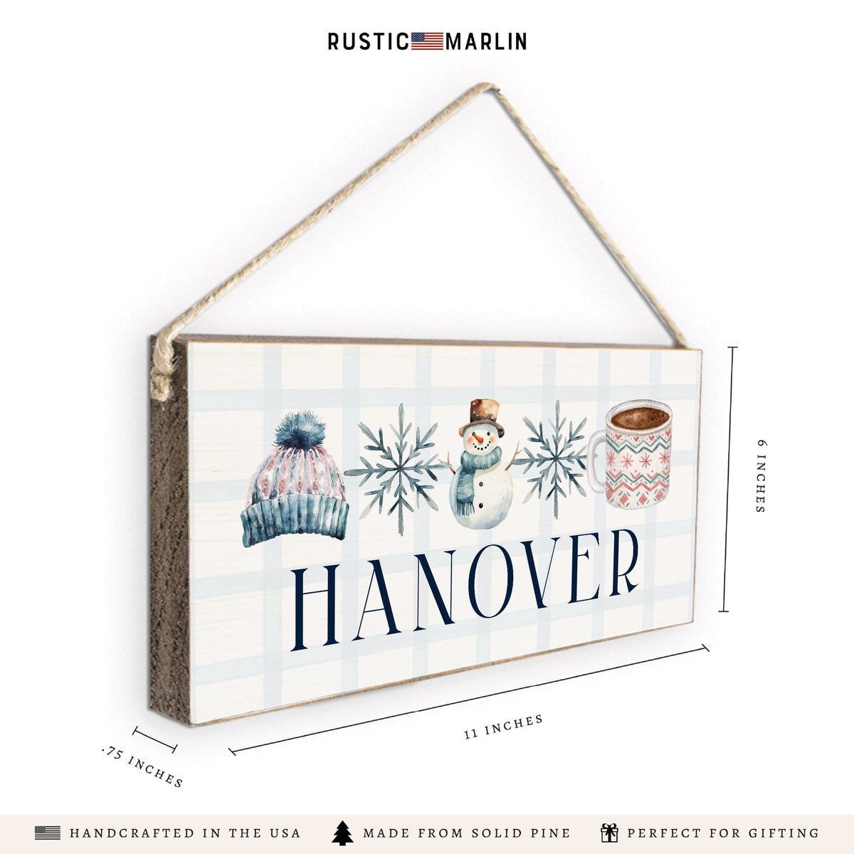 Winter Icons Personalized Twine Sign
