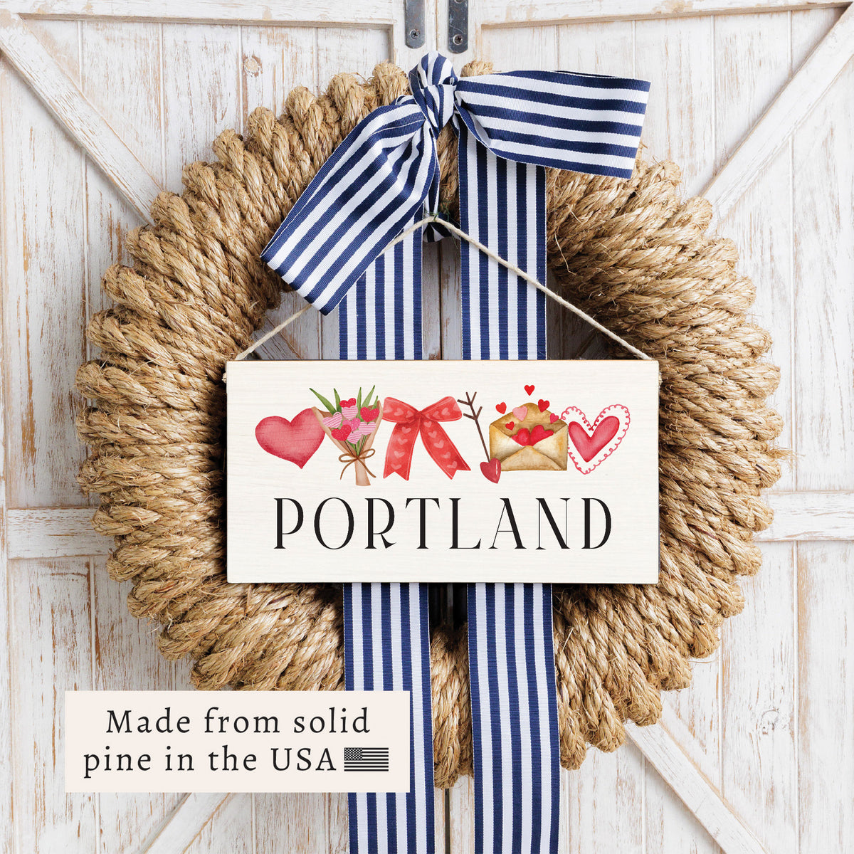 Valentine Icons Personalized Twine Sign