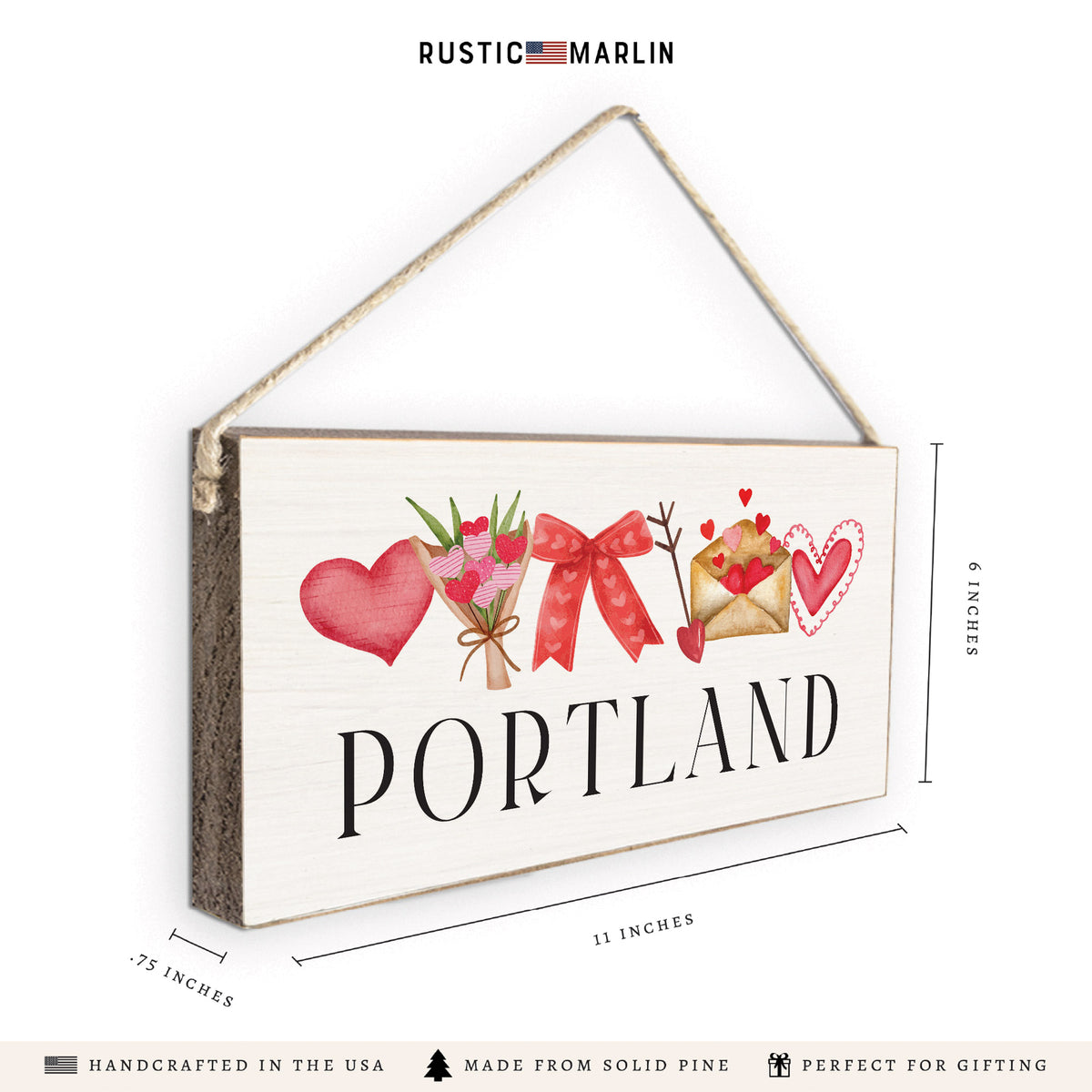 Valentine Icons Personalized Twine Sign
