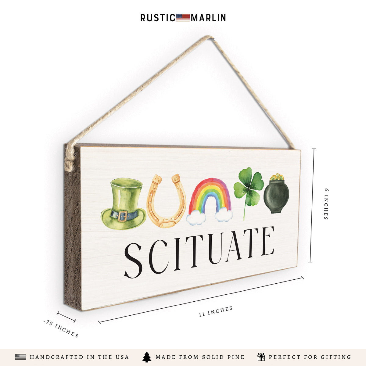 St.Patrick's Day Icons Personalized Twine Sign