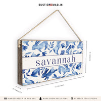 Blue Bunnies Personalized Twine Sign