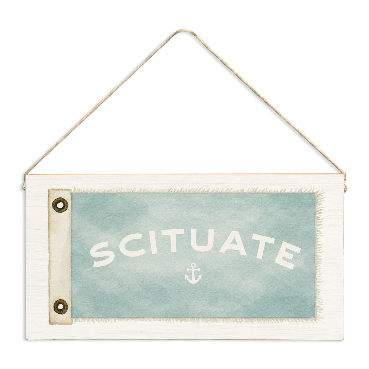 Vintage Flag Anchor Personalized Twine Sign