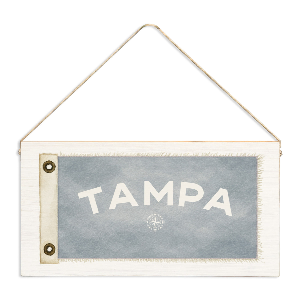 Vintage Flag Compass Personalized Twine Sign