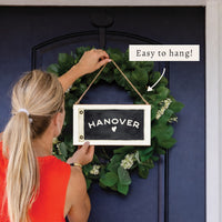 Vintage Flag Heart Personalized Twine Sign
