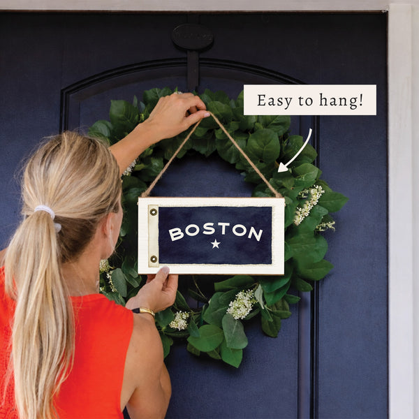 Vintage Flag Star Personalized Twine Sign