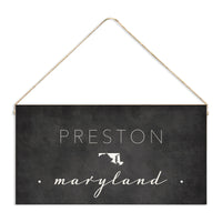 City And State Personalized Twine Sign