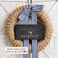 City And State Personalized Twine Sign