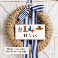 Texas Icons Personalized Twine Sign