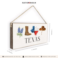 Texas Icons Personalized Twine Sign