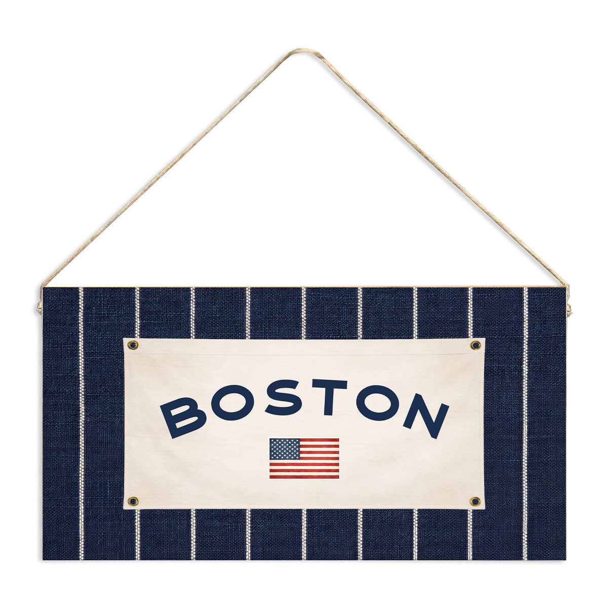 Americana Stripe Personalized Twine Sign