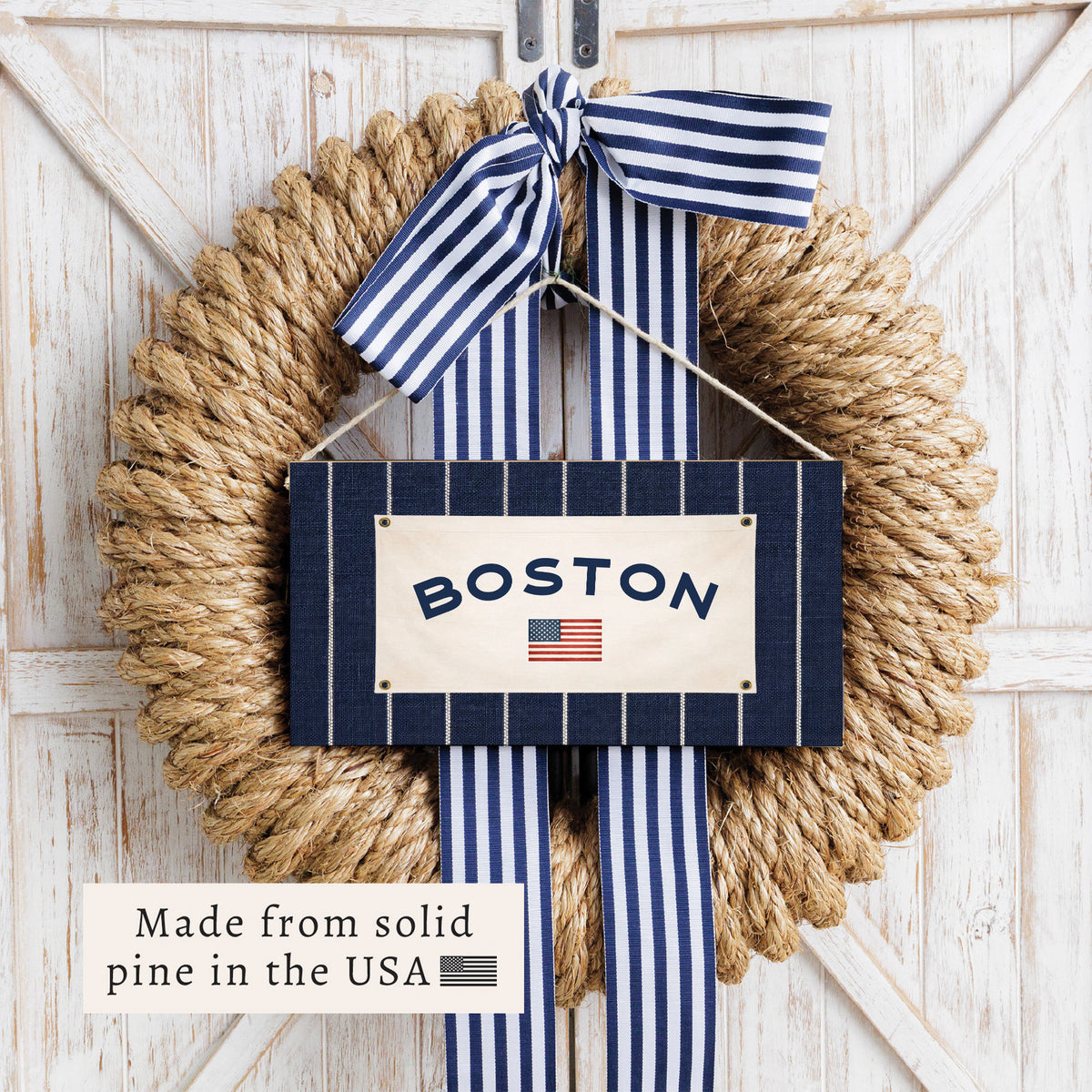 Americana Stripe Personalized Twine Sign
