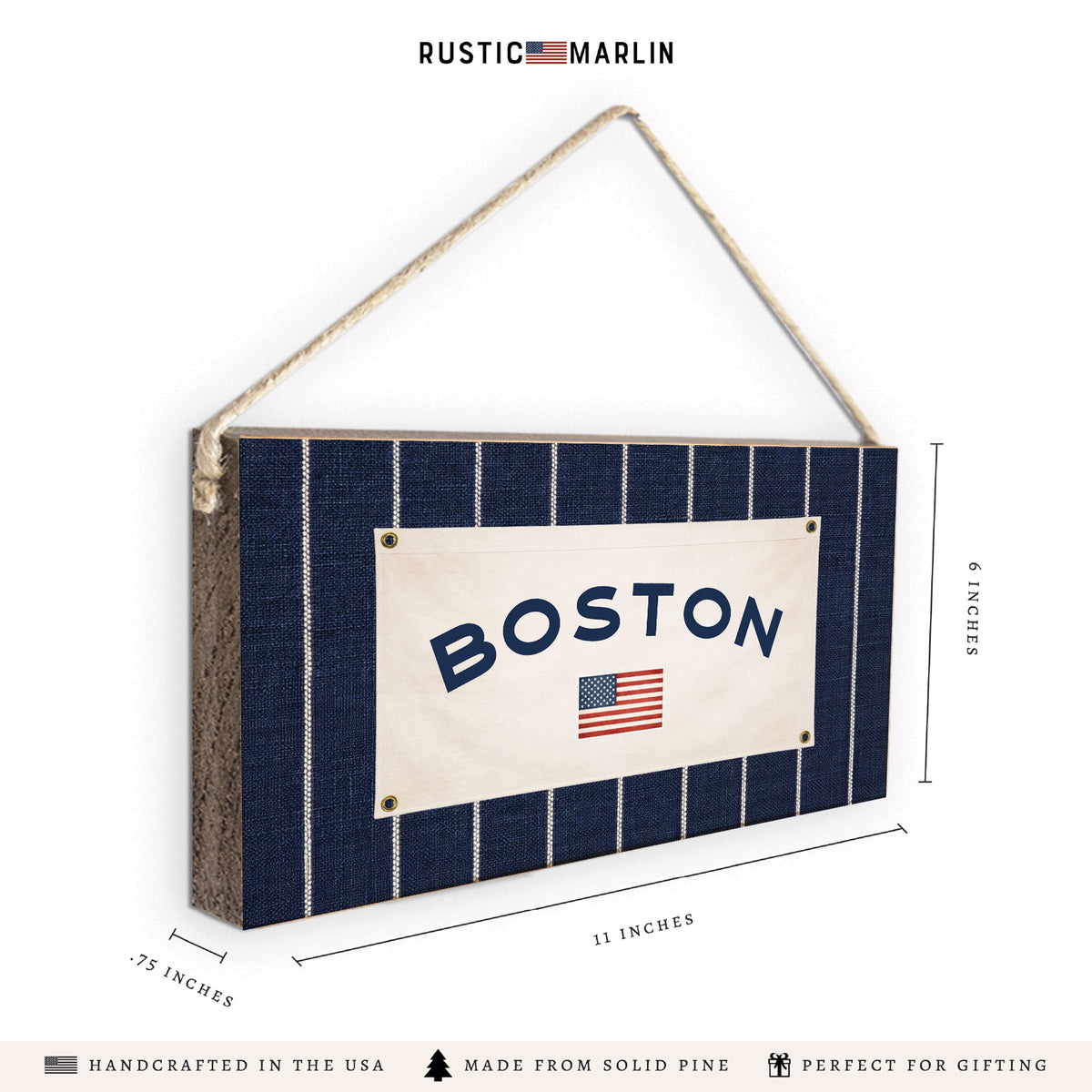 Americana Stripe Personalized Twine Sign
