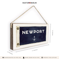 Anchor Vintage Flag Personalized Twine Sign