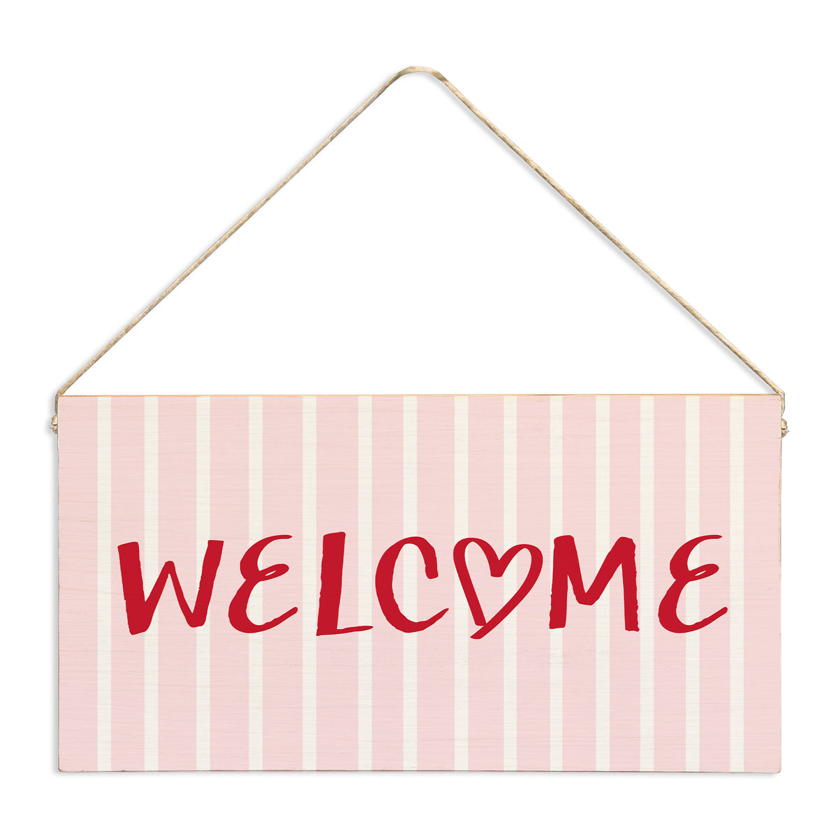 Hearts Welcome Twine Sign