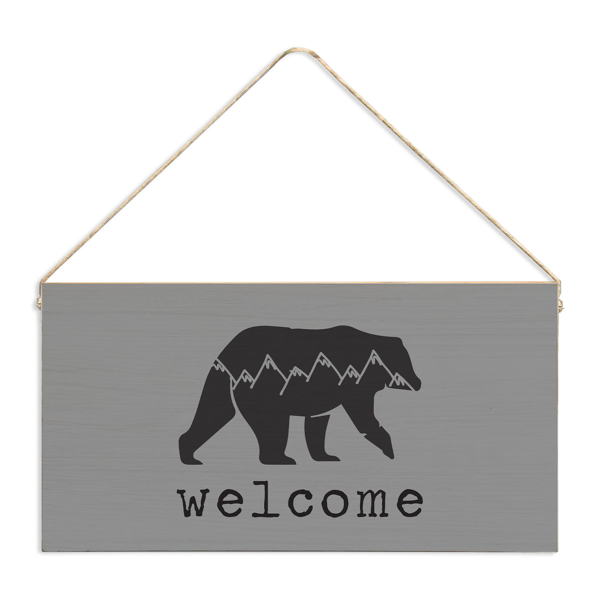 Mountain Bear Welcome Twine Sign