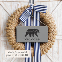 Mountain Bear Welcome Twine Sign