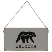 Mountain Bear Welcome Twine Sign